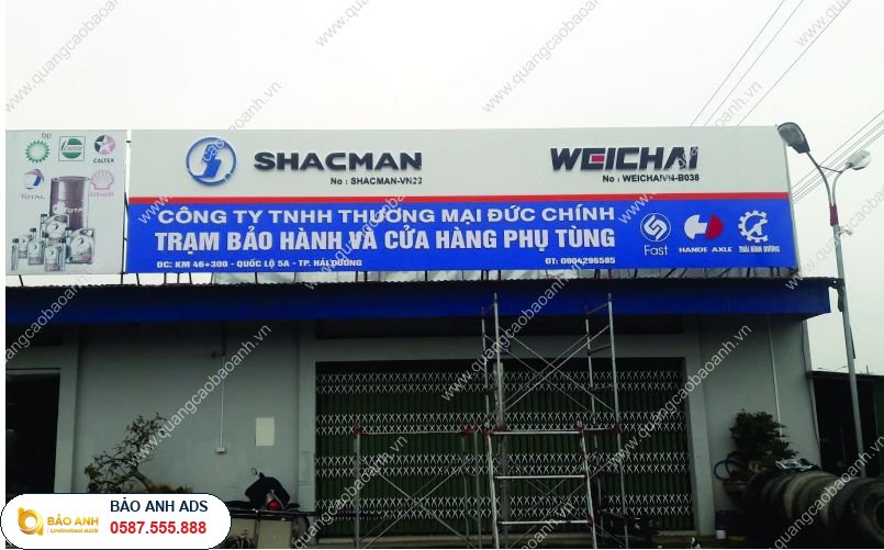 Biển Alu gắn chữ nổi tại Hải Dương