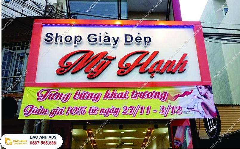 Biển Quảng Cáo Aluminium Gắn Chữ Nổi