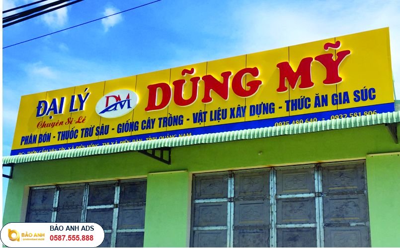 Biển Quảng Cáo Aluminium Gắn Chữ Nổi Tại Hải Dương