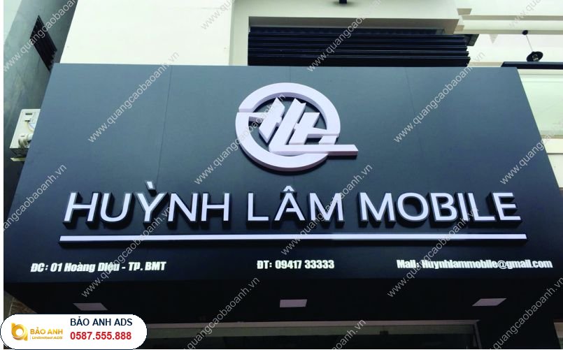 Thi công biển Alu gắn chữ nổi giá rẻ , chuyên nghiệp tại Hải Dương