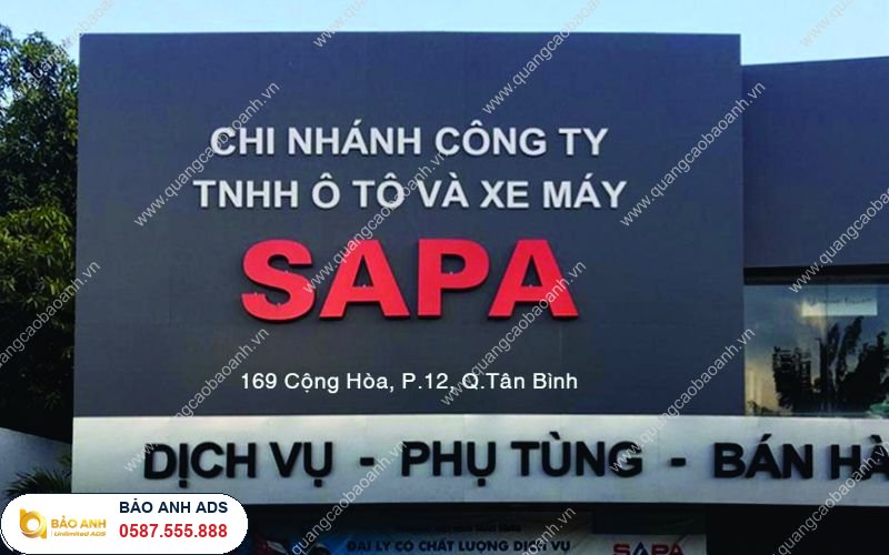 Biển quảng cáo ốp nhôm Aluminium màu đặc biệt tại Hải Dương