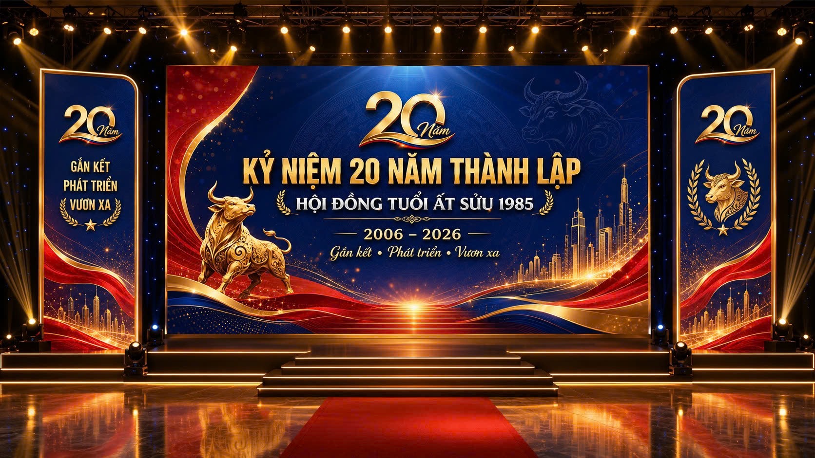 Phối cảnh 3D sân khấu lễ kỷ niệm 20 năm thành lập